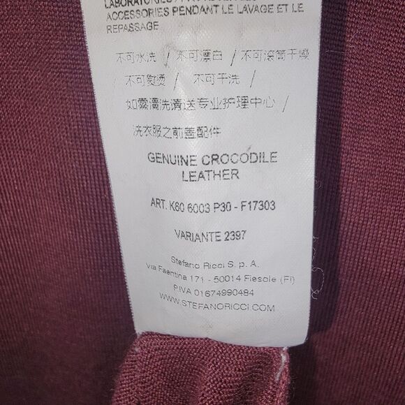 Stefano Ricci Men's Cashmere-Silk Quarter-Zip Polo Sweater w/ Crocodile size XL - Picture 11 of 12